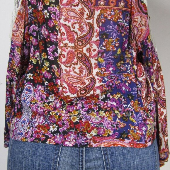 ANTHROPOLOGIE NWT Boho S Peasant Hippie India Gypsy Lace Floral Festival Top - Picture 8 of 11